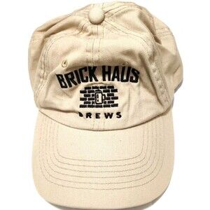 Brick Haus Brews Tan Baseball Cap Hat Adjustable Logo Brewery Beer Merch